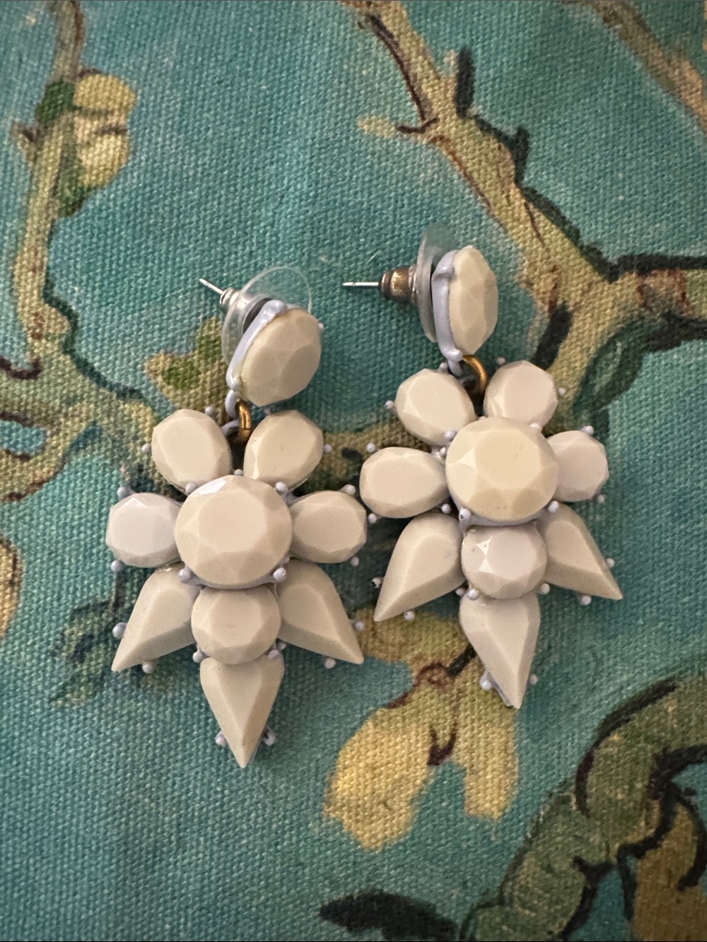 J. Crew Light Blue Floral Drop Earrings - Picture 2 of 4